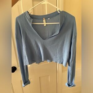 Pacsun cropped waffle knit long sleeve top